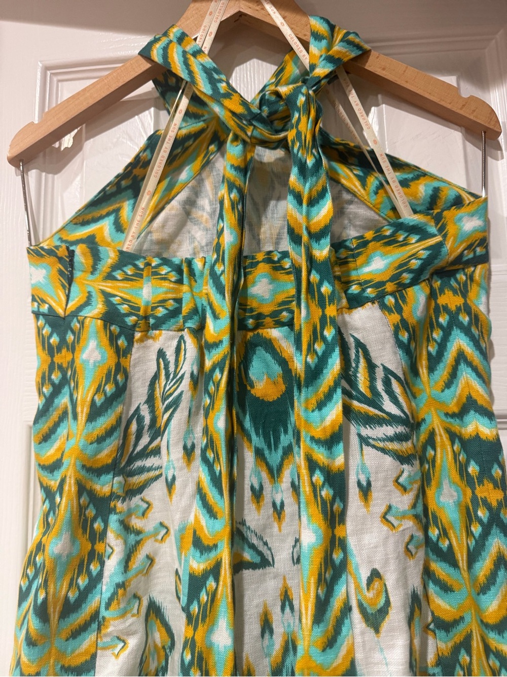 NWT FARM Rio Green & Yellow Halter Dress - Picture 11 of 16